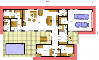 Grundriss des Erdgeschosses - BUNGALOW 205